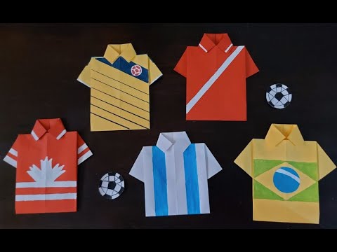 camisetas de fútbol en origami