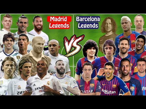 Real Madrid Legends vs Barcelona Legends 11 VS 11 Ronaldo Messi Neymar Maradona Cruyff