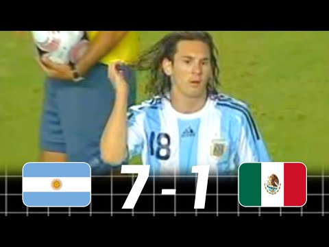 Young Lionel Messi Destroyed Mexico Two Times : 2007, 2008 Argentina vs Mexico Highlights