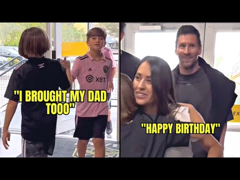 Thiago Messi Took his Father Lionel Messi as a Suprise Gift to his Friend’s Birthday 😳😍