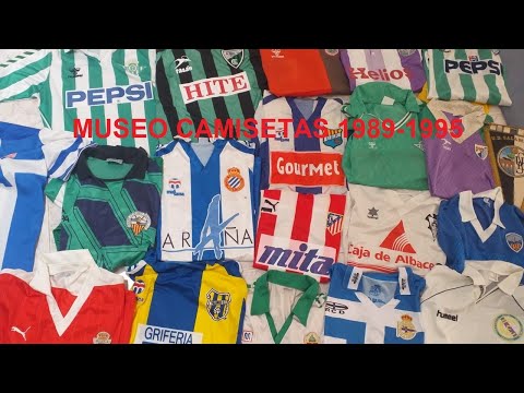 Museo camisetas futbol vintage 1988-1995 equipos de 2ª division A, Liga Futbol Profesional LFP.